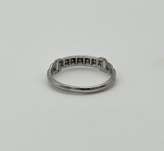 Vintage Antique Art Deco Platinum Diamond Filigree Wedding Band Ring Size 5.75