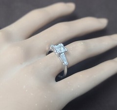 Vintage Platinum Engagement Ring 0.80CT.Natural Euro Cut Diamond Circ 1930’s
