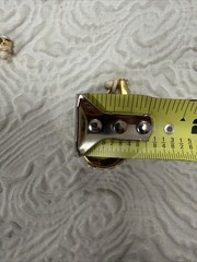 Vintage Gold Plated Baguette Princess Cut Crystal Channel Set 1.5” Clip-on