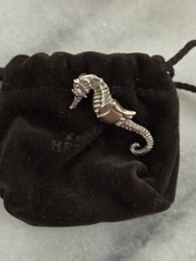 100% Authentic Hermes Seahorse Brooch /Pin -Silver