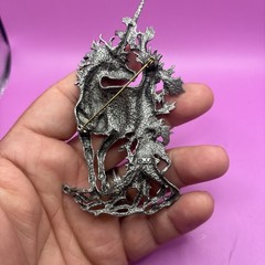 Vintage JJ Unicorn Large Brooch Pin Pewter Plated Mythical Fantasy Fairytale