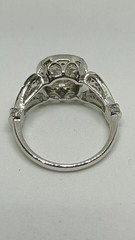 Art Deco Style Round Cut Lab Created Diamond 14k White Gold FN Wedding Ring