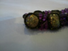 Vintage FLORENZA Gold Tone Bracelet Rhinestone Victorian Style ANY HELP W/STONE