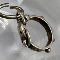 Studded Dog Collar Belt Buckle Pendant Charm Signed Beau Sterling Silver 925