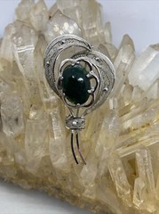 Vintage JJJ Sterling Stone Accent Brooch
