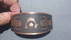 Vintage Copper Buffalo Dancer Southwestern Cuff Bracelet