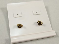 Vintage NOS Gold Tone Dangling Open Circle Pierced Post Earrings #836