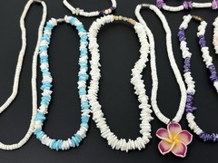 Vintage Y2K 90s Puka Shell Heishi Necklace Bracelet Lot 10 Surfer Hawaiian Beach