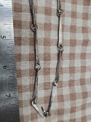 Vintage Mid Century Modernist Tapered Bar Link Chain Necklace 16″ – Unmarked