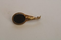 Antique 14k Yellow Gold Victorian Mourning Brooch, 3.17g (1.25″)
