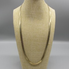 Vintage Flat Chain Necklace Gold Tone Classic 24 Inch