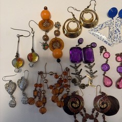 Vintage Retro Mod Pierced Earrings Lot Of 15 Pairs