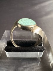 Vintage 925 Sterling Silver Ring Handmade Turquoise Ring Size 9.5 US