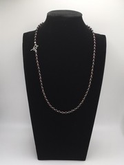 Silver Schark Handmade Sterling Silver & Garnet Toggle Necklace 20″ #98