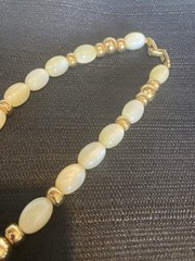 Vintage Napier Lucite Moon Glow Bead Necklace 28 in