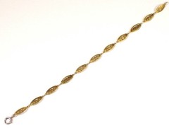 Antique Art Deco 5.6g SOLID 14k Yellow White Gold Two Tone Filigree Bracelet
