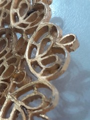 Gold Toned Filigree Pendant Unmarked 2.5 Inches Long
