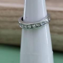 Vintage 1950 era Ring Platinum Band 10 Princess Cut Diamonds