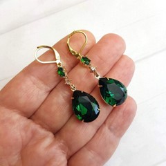 Teardrop Dangle Women’s Earrings 2.4 Ct Simulated Diamond 14K Yellow Gold Over