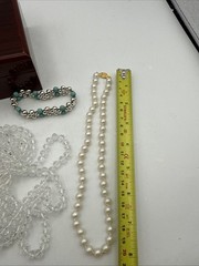 Vintage Jewelry Box Pineapple Design Filled with Vintage Jewelry Mixed Lot