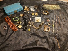 Grandma’s Jewelry Costume Jewelry Lot With Gold