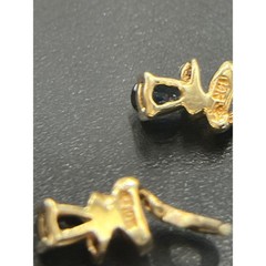Vintage 10K Yellow London Blue Topaz Diamond Drop Dangle Earrings 1.6 grams