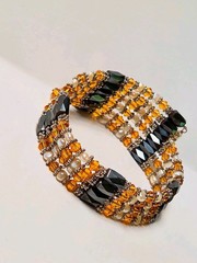 Vintage Magnetic Cloisonne Wrap Adjustable Bracelet One Size Fits All