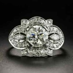 Vintage Style 2.0 Ct Round Shape Lab Created Diamond Engagement Ring 925 Silver