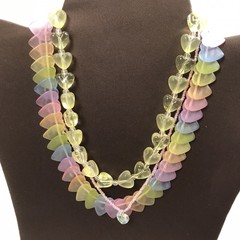 Vintage Necklace lot Heart Love Retro Rockabilly Plastic Wood Lucite kidcore