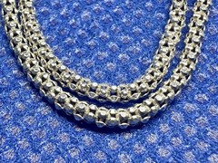 K30 Italy Popcorn 2 mm Chain 925 Silver 16.5“ 43.5cm Necklace VINTAGE 1970s