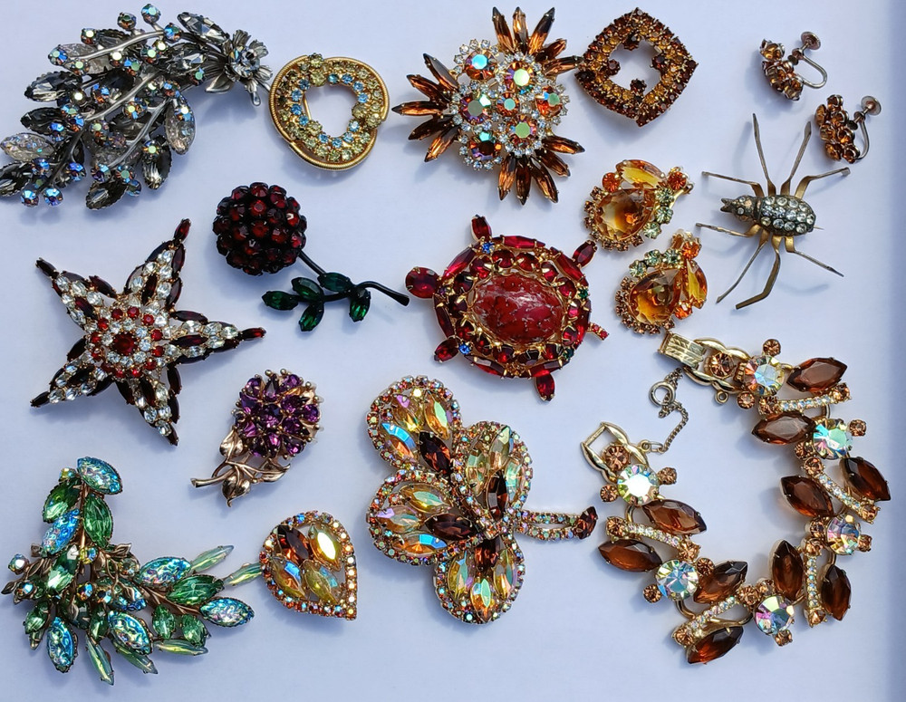 Vintage Rhinestone LOT Juliana Alice Caviness Warner Barclay 15 pcs