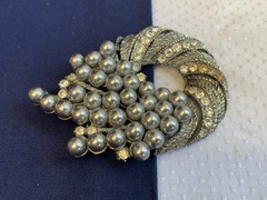 Vtg Brooch Lot Alpaca Sarah Cov MOP Enamel Faux Gem Scatter Pins Costume Jewelry