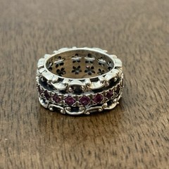 Rare PZ 925 Sterling Silver Israel Ring Size 7.75 Signed Vintage Spinner Ring