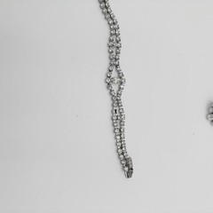 VINTAGE RHINESTONE Jewelry Lot Necklace Bracelet Earrings TAYLOR MAID Case