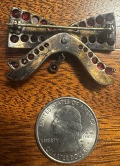 Estate Victorian Bohemian Garnet Bow Pin