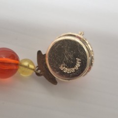 W Germany Necklace & Clip On Earrings Translucent Plastic Lucite Beaded Vtg