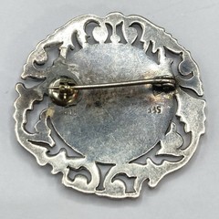 9.2 Grams Antique Art Nouveau 935 Sterling Silver Floral Flower Brooch Pin
