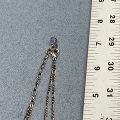 Ladder Beaded Choker Necklace 12 In Silver Clear Purple Iridescent Faceted Retro