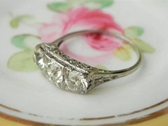 3.00Ct Art Deco Style Lab Created Diamond Three-Stone Wedding 925 Silver Ring