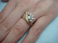 ANTIQUE LADIES FREE STYLE RING VERY CLEAN EUROPIAN CUT DIAMOND 3.7 GRAMS SIZE 6