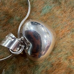 Harmony Fairy Angel Baby Bells Caller Sterling Silver Puffy Heart 30” Necklace