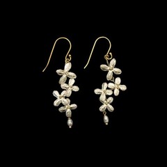 MICHAEL MICHAUD WHITE HYDRANGEA DANGLE WIRE EARRINGS 3863