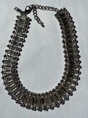 Vintage Clear Rhinestone Baguette Choker-Macy’s INC-Mid-century Style-Stunner!