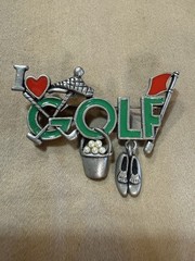 Vintage AJC “I Love Golf” Brooch – Marked