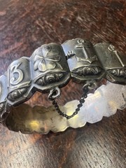 Vintage David Andersen Norway Sterling Silver Saga Hinged Bracelet