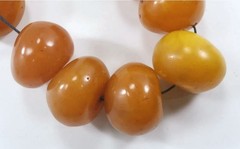 Vtg Egg Yolk Butterscotch Amber Bakelite Chunky Beads 40-45mm x 30mm, 326+ Grams