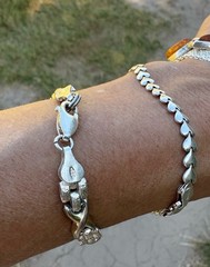 Vintage 925 Sterling Italy Link X Bracelet 7 Inches