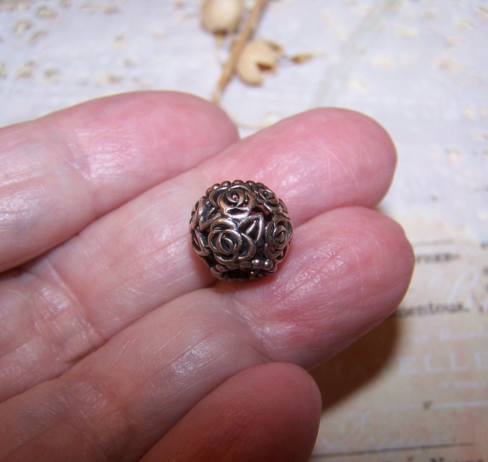Sterling Silver European Bead Charm – Rennie Mackintosh Roses