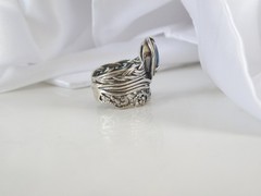 OrPaz 925 Sterling Silver London Blue Topaz Organic Ring Size 6