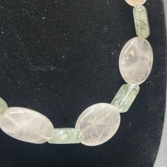 Phrehnite & Adventurine Stone Bead Necklace